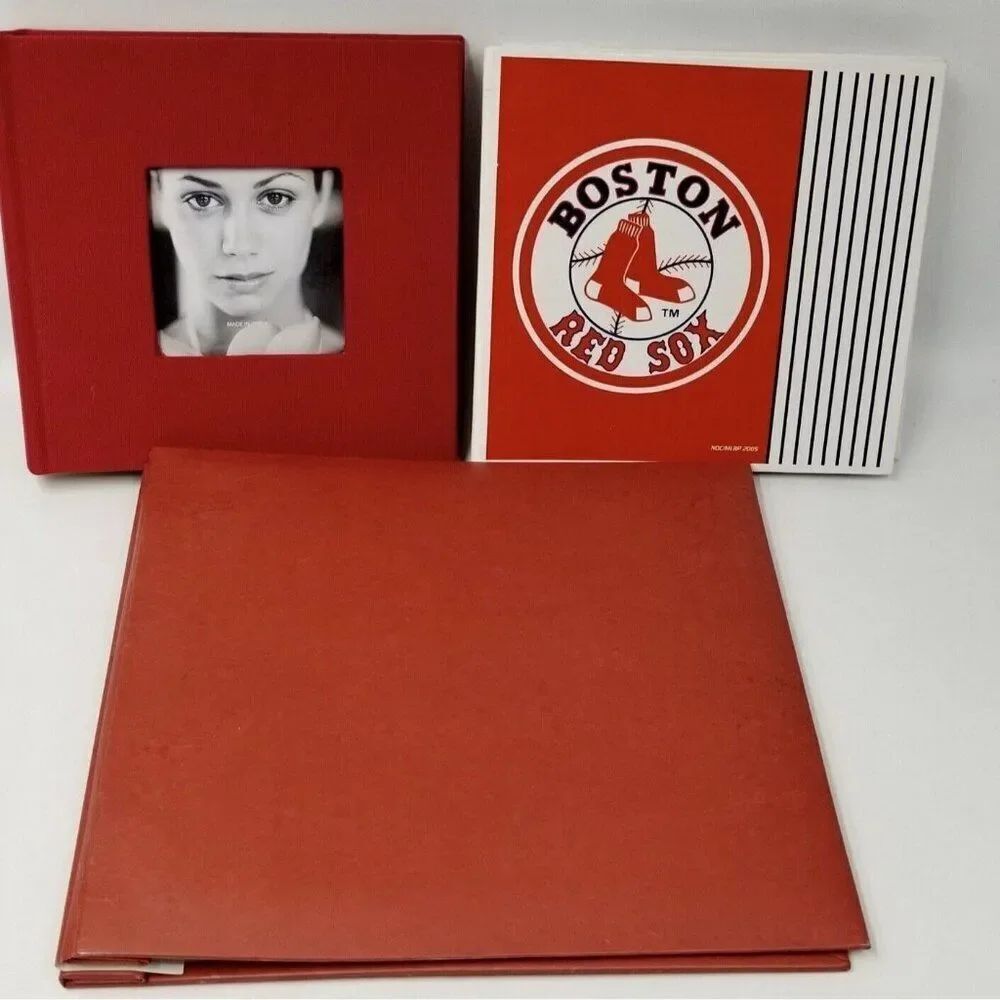 MLB Boston RedβSox Autograph Photo Album With Pen Malden Scrapbook Album Lot 3